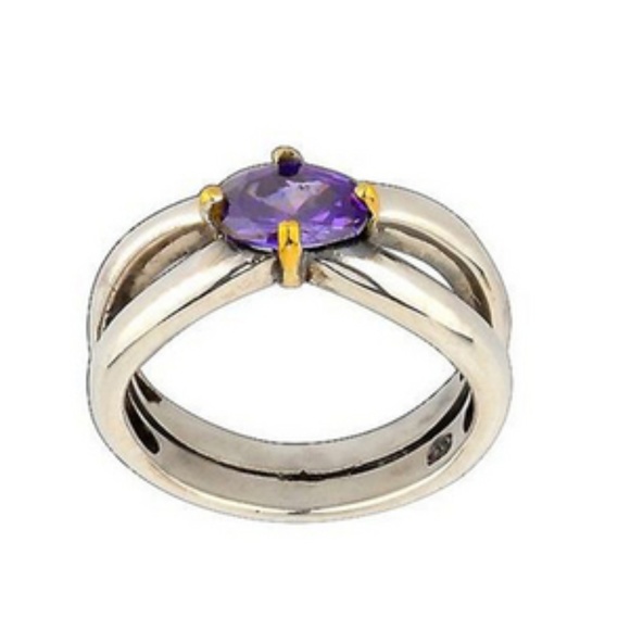 Pandora Jewelry - Pandora Double Band Purple Stone Ring
